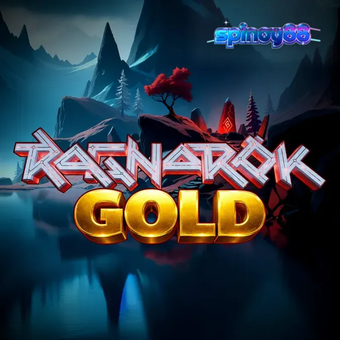 Isang visual na paglalarawan ng Ragnarok Gold slot na nagpapakita ng mga simbolo ng Norse mythology sa isang nagbabagang background.